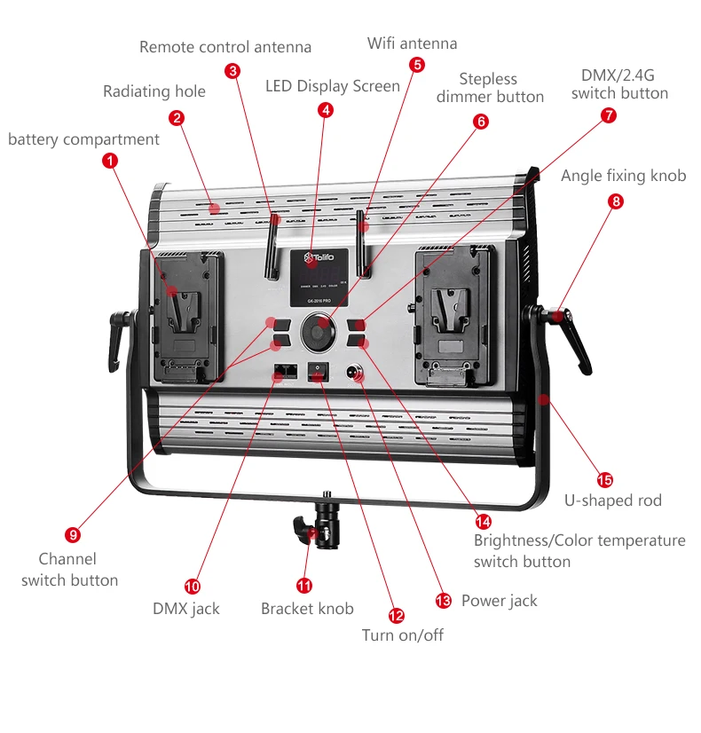 Tolifo Professional Factory Supply Film Shooting Flexible LED Video Light Panel