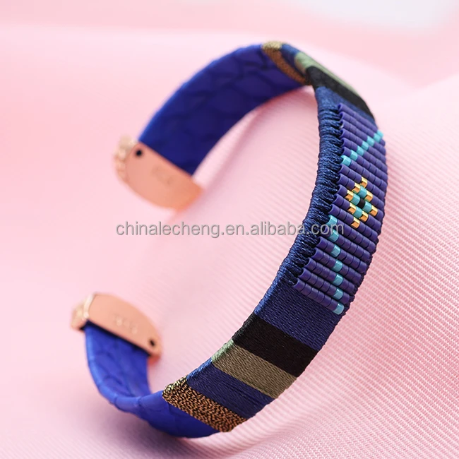 
2021 Fashion Wholesale Handmade Miyuki Seed Beads Braided Custom Bohemia Snakeshin Bracelet 