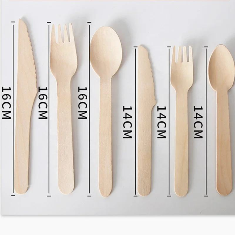 
11cm 14cm 16cm Eco Friendly Adult Size Wooden Cutlery 