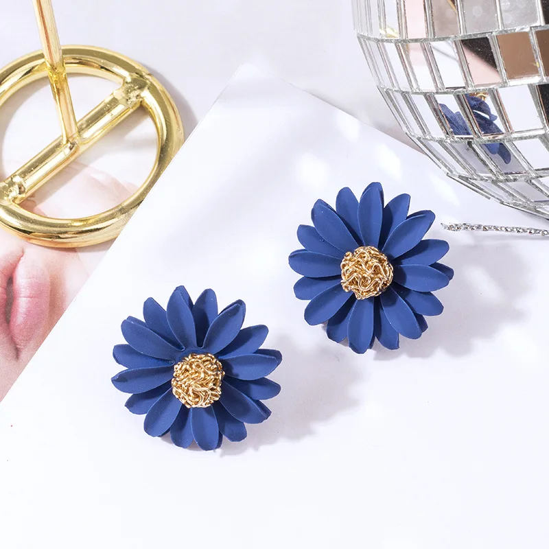 Barlaycs 2021 New Arrival wholesale Fashion Sweet Plastic Flower Stud Earrings for Women Jewelry Wedding Party