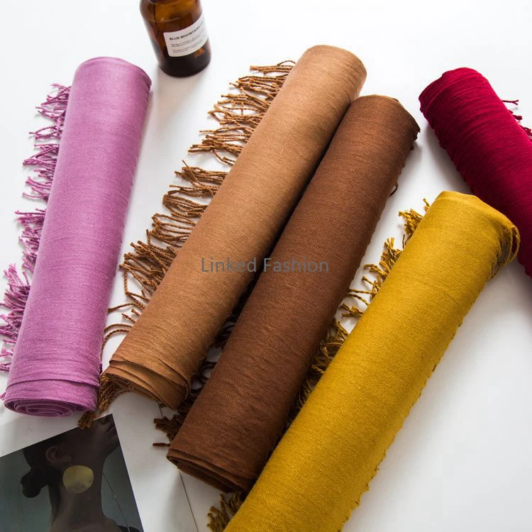 2019 New Women Cashmere Solid Beach Scarf Spring /Summer Thin Pashmina Shawls and Wrap Female Foulard Hijab Stoles