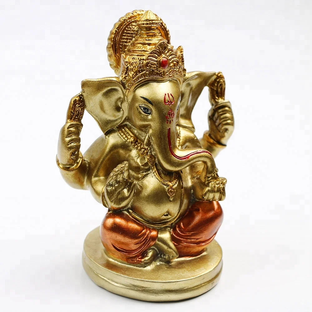 Поли-камень с высокой ручной росписью, 4,72 дюйма, античный цвет, Индийский Бог, статуя Ганеша для украшения автомобиля, статуя Ганеша, статуя для йоги