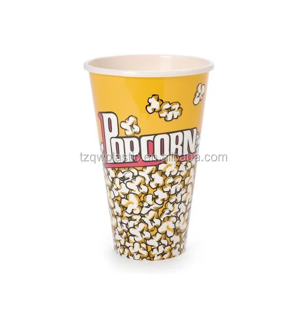 Набор из 3 больших пластиковых ванн для попкорна в стиле кинотеатра многоразового использования