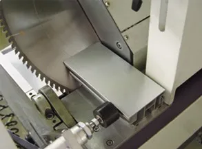 High-speed cutting aluminum door window CNC double head cutting saw machine