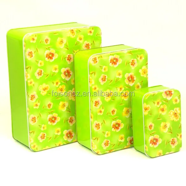 Контейнер для упаковки пищевых продуктов, Металлическая Прямоугольная форма, пустая жестяная коробка для тортов