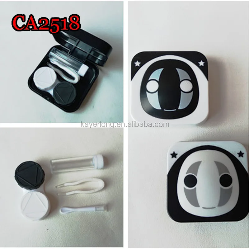 CA2518 no face cartoon scare colorful contact lens case