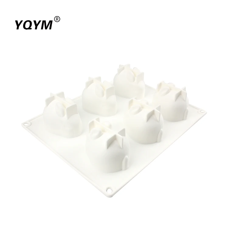 Chinese silicone mold manufacturer fondant tool 3D rabbit silicone mousse cake  mold