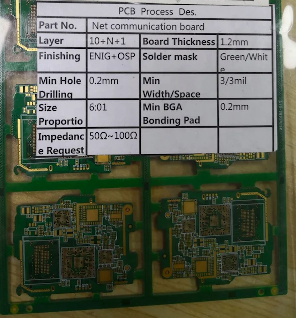 OEM Circuit board production multilayet fr4 94v0 PCB/Cem-1 94v0 /10 layers BGA net communication board