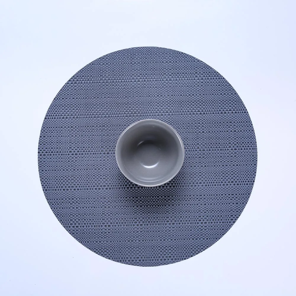 Fashion design OEM welcome best price outdoor dishwasher safe wholesale pvc table plate mats vinyl fabric placemat round