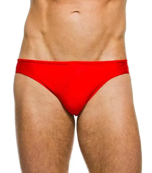 OEM brand muslim swimwear for men all red plus size thong swim brief