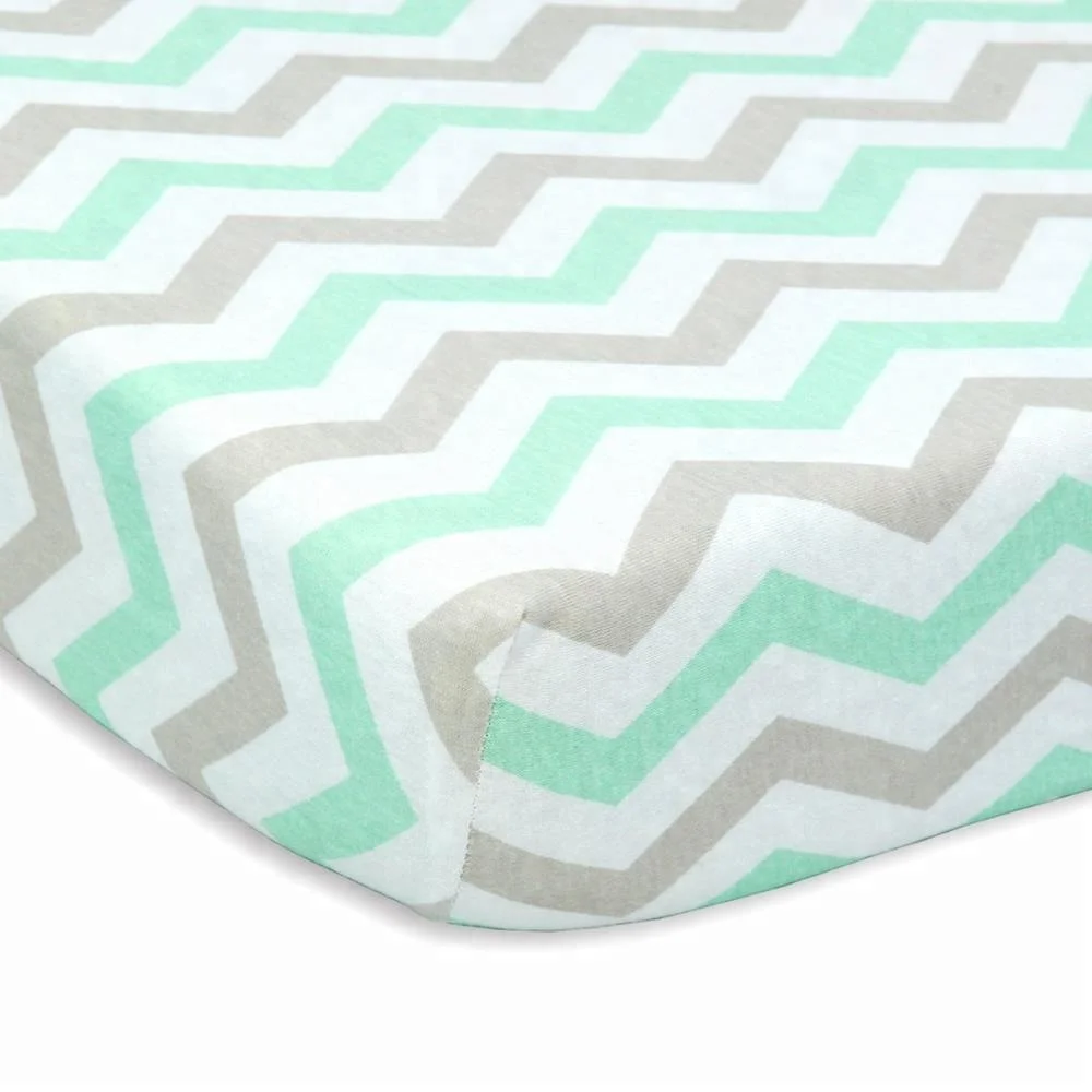 Hot sales Organic 100% cotton printed baby fitted crib sheets