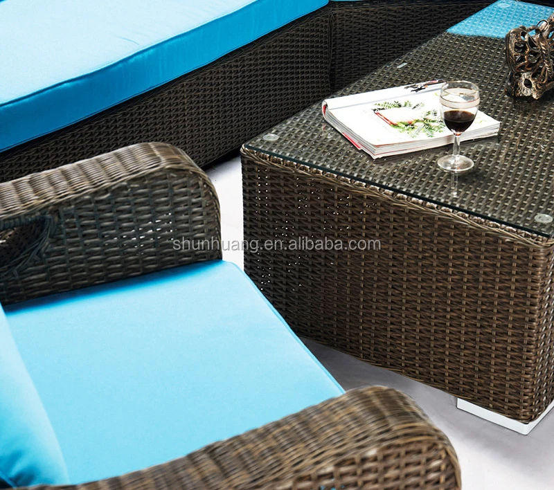 Garden furniture metal frame wicker soft rattan sofa chair