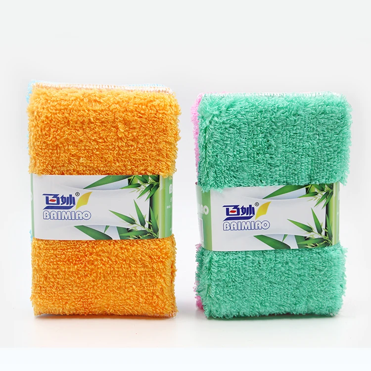 Magic Bamboo Fiber Kitchen Sponges Cleaner For Dishes Cleaning Washing Pots
