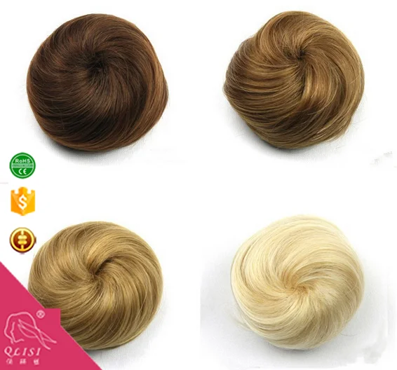 
good quality chignon bun brown synthetic chignon hair piece wig 