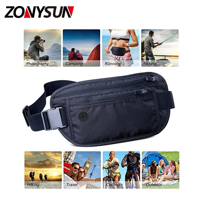 Outdoor Sport Waist Bag Rfid Fanny Pack Custom For Running Hiking