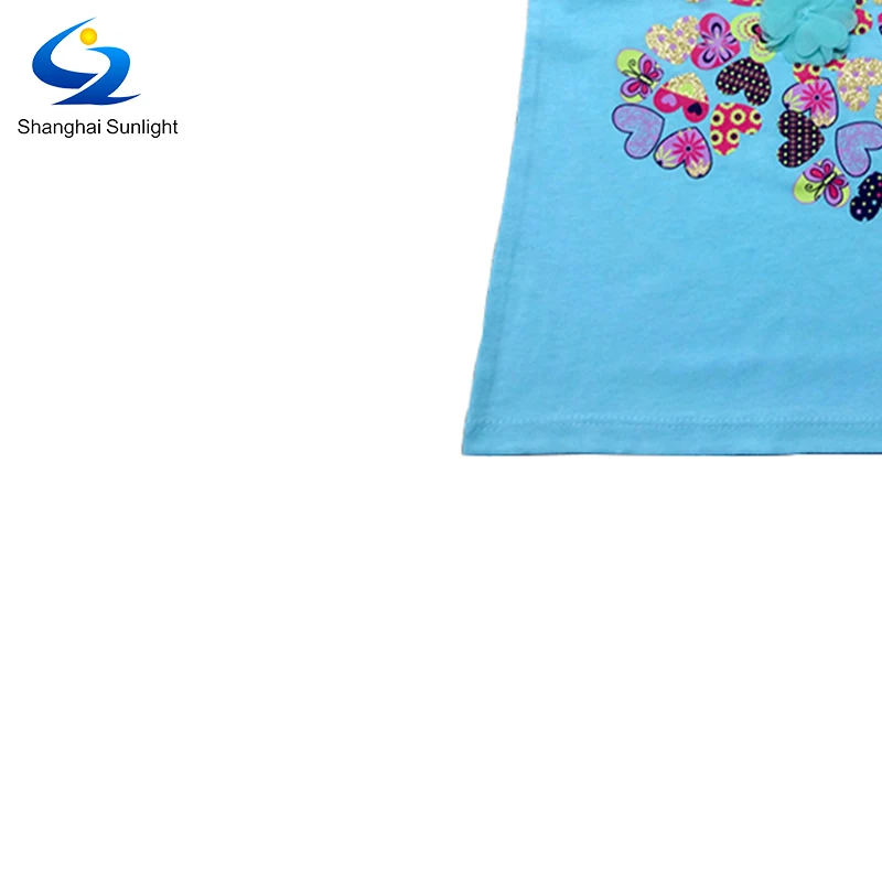 
Low Price Children Fashion Tops Cotton polyester Round Neck OEM Girls T Shirts 