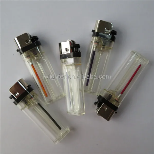 Disposable Flint Transparent Lighter with colorful gas