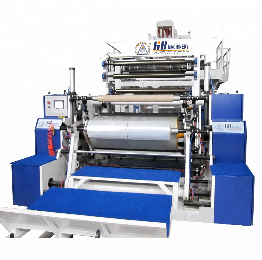 
Fully automatic LLDPE 1000mm plastic three layer stretch film producing machine for sale 