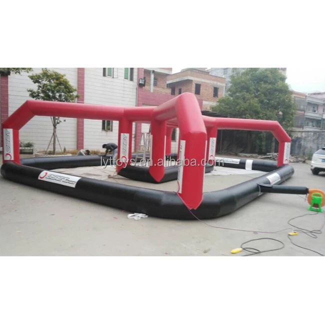 Factory price inflatable go kart race track outdoor inflatable track race for bumper car