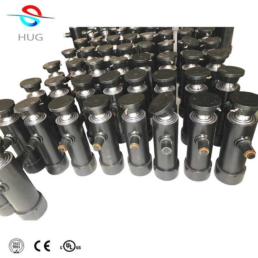 Hydraulic telescopic cylinder with ball head type used for tipper trailer