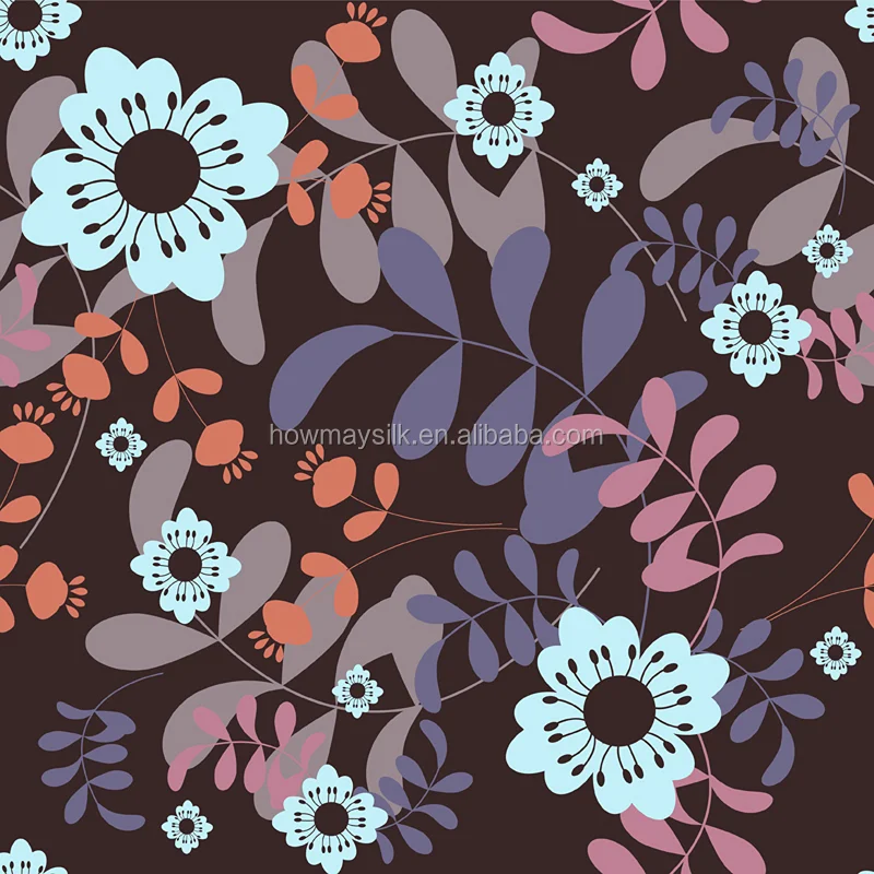 
Howmay digital print silk fabric twill for scarf, dress, hijab, decoration 