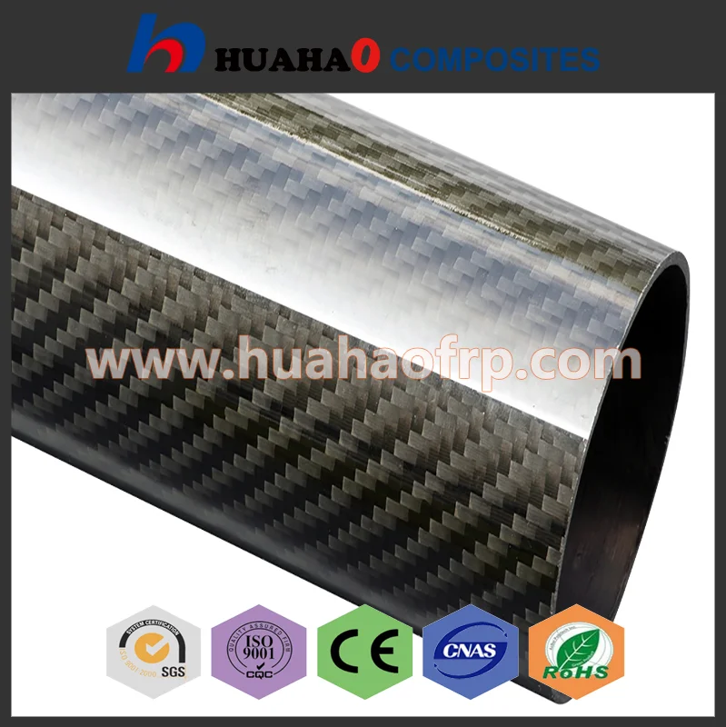 3 К Углеродного Волокна Трубы, Высокая Прочность 3 К равнина/саржа, глянцевая поверхность/матовый Производитель Углерода волокна Трубы