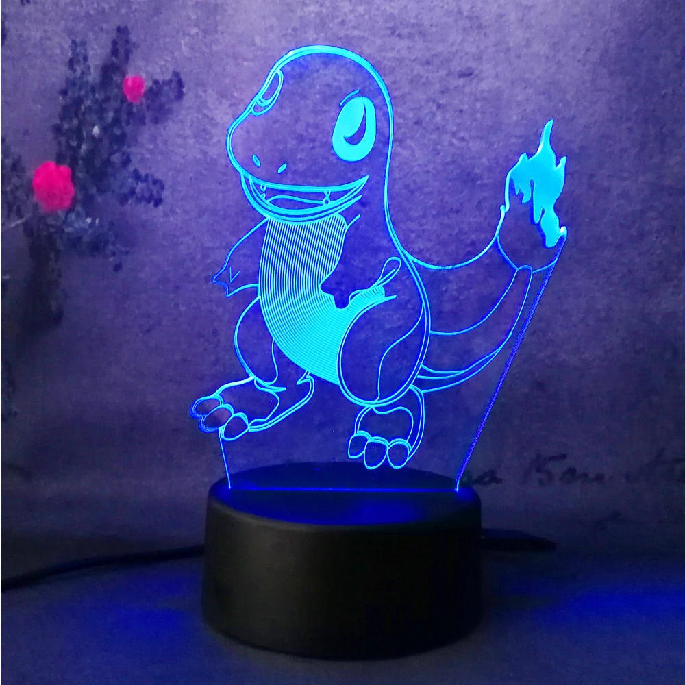 3D Touch Game Pokemon Go Action Figure Led light Creative Atmosphere Lamp Jenny Tortoise 7 color change modern lamp  Home Decor