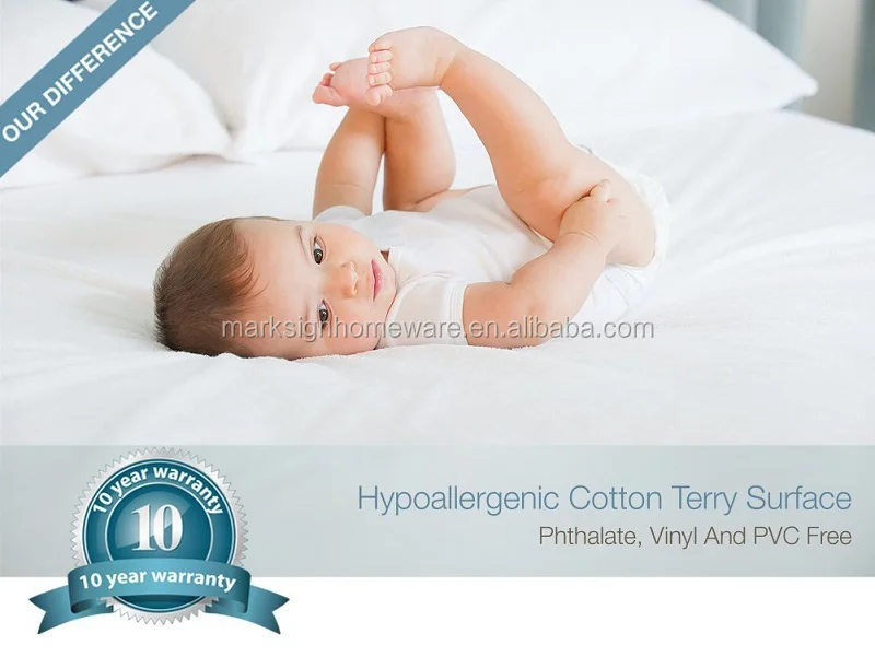 
Waterproof, Dust Mite Proof, Bed Bug Proof, Hypoallergenic Breathable Mattress Protector 