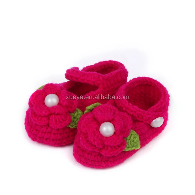 
Comfortable hot sale colorful handmade crochet funny baby shoes 