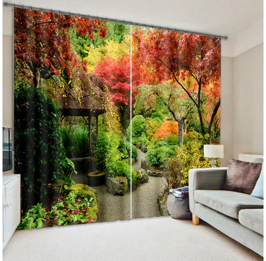 
2017 Hot Selling High Speed The Latest 3D Curtain For Living Room , Shade Curtain With Fantastic Scenery 