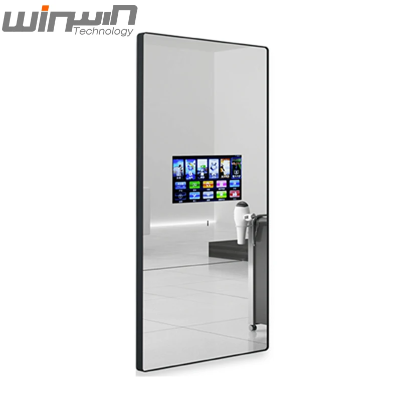 21.5' Magic mirror photo booth LCD screen advertising display digital kiosk with sensor