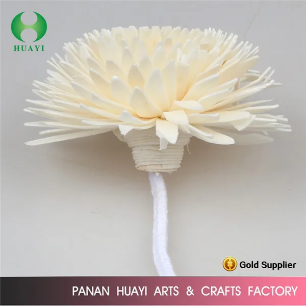 huayi factory Mixed Reed Diffuser Sticks Assorted Stemmed Sola Wood Flowers White Floral Diffuser  with Cotton Rope