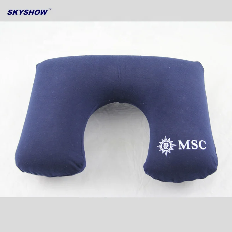 Hot selling inflatable u shape pillow airplane travel kit