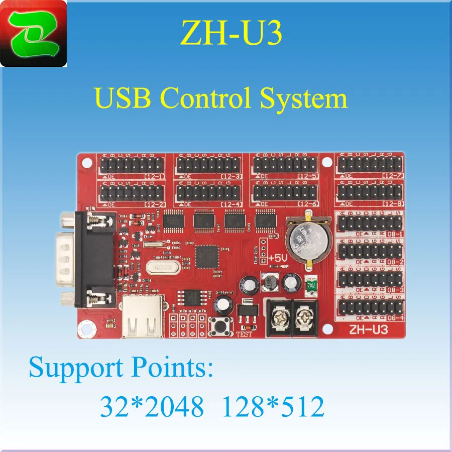 LED control board, Zhonghang ZH-U3 LED USB Control System for Outdoor& Indoor Use
