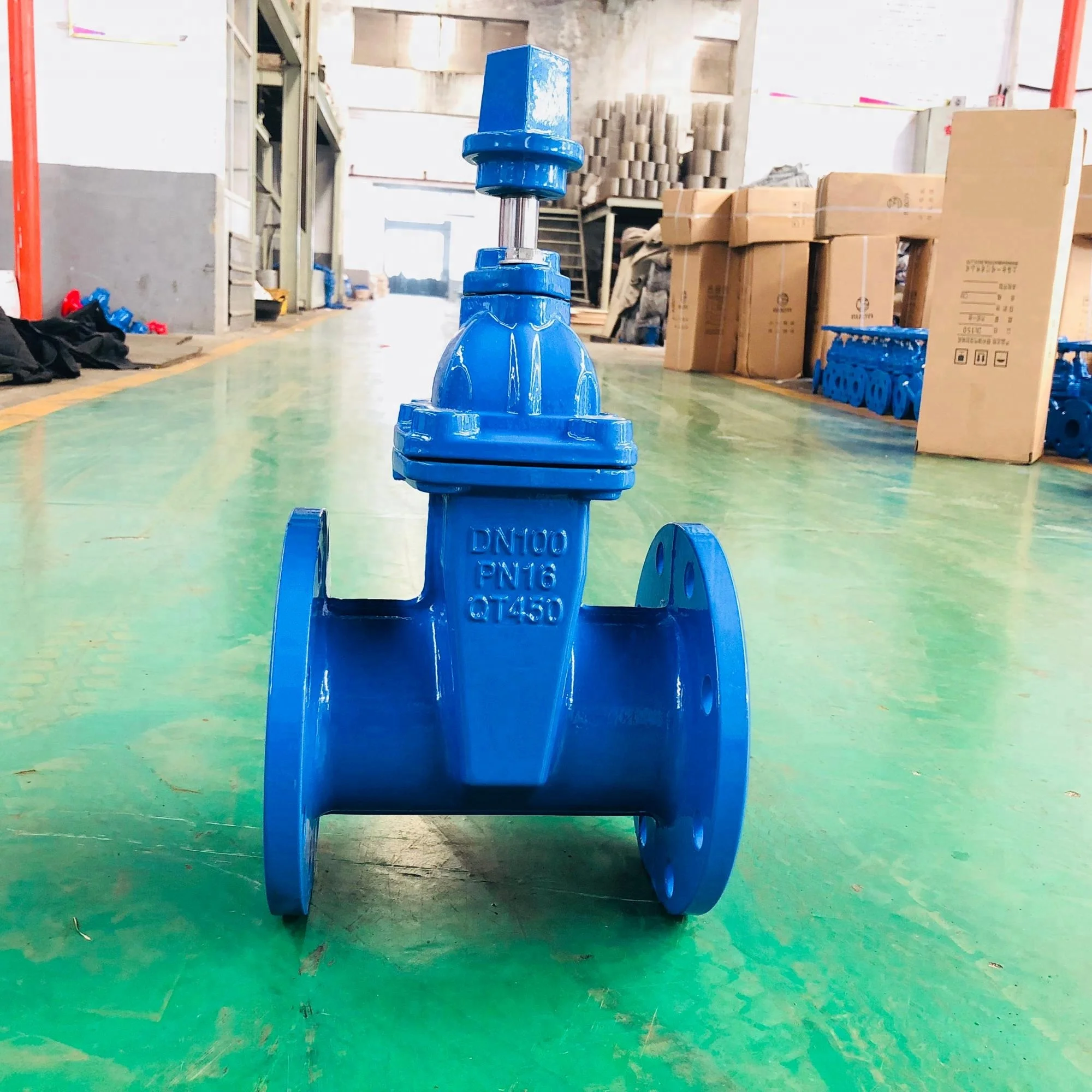 4 inch gate valve DN 100 Resilient Seated Cast Iron square nut operation gate valve underground water valve