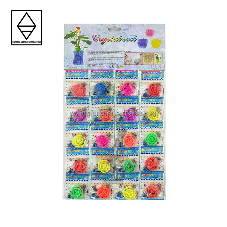
LF-174-20 linkfun wholesale 3cm*3cm flower shape eva growing flower with water beads magic water toys 