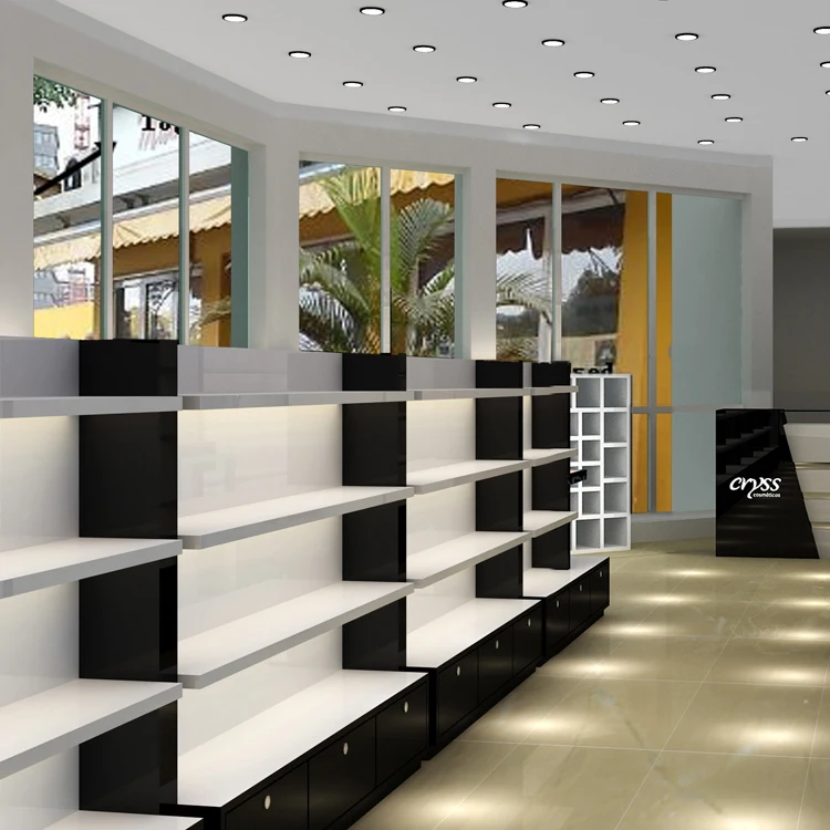 Slap-up cosmetic shop interior design, factory direct sale cosmetic display stand