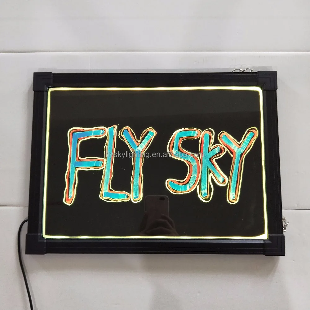 Flashing Illuminated Erasable Message Writing Sign with Remote and 8 Fluorescent Markers For Bar