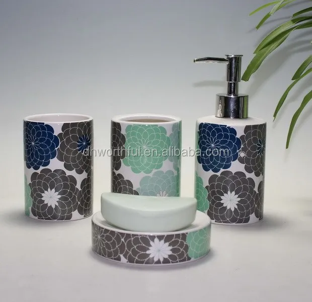 Hot Sale bathroom accessories set Ceramic Bath Items Four-pieces bathroom sets accessory luxury Set Eco-friendly