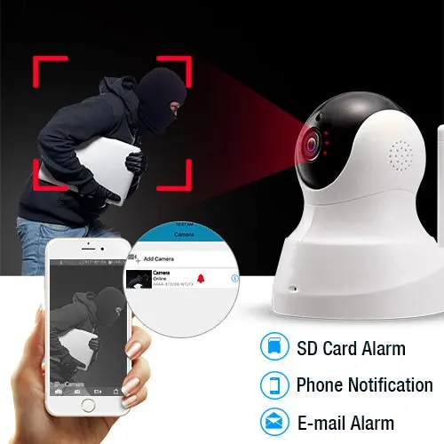 
1080p HD Indoor Wireless Smart Home Camera with Night Vision, 2-Way Audio, Works with Alexa 