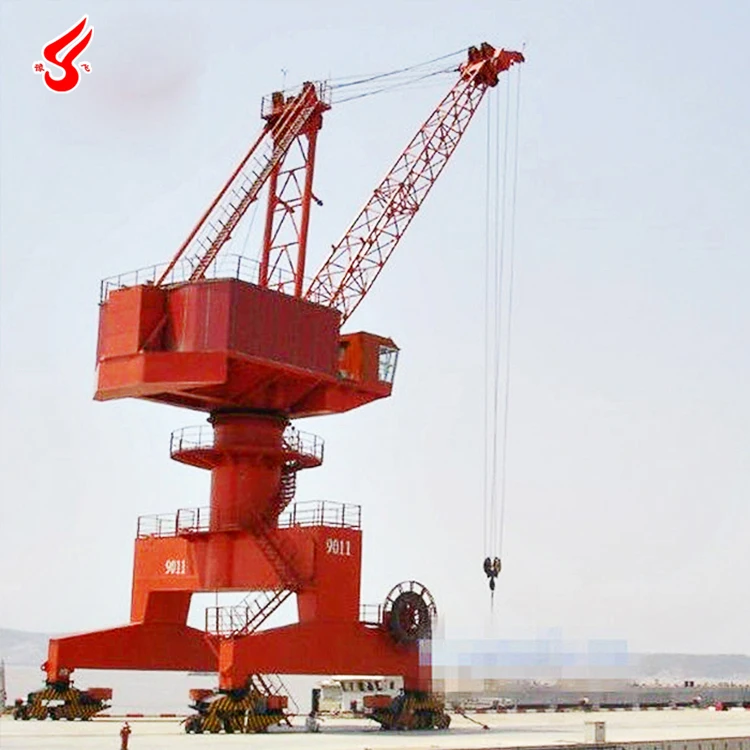 Single-arm portal crane for 5-ton wharf is used to load and unload bulk materials on ships