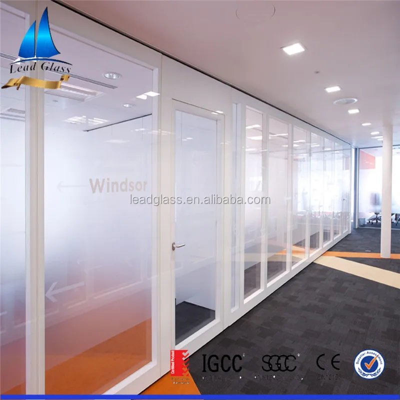 Frosted Glass Frosted Tempered Glass Price / Interior Frosted Glass Wall Panels For Room Partition Divider