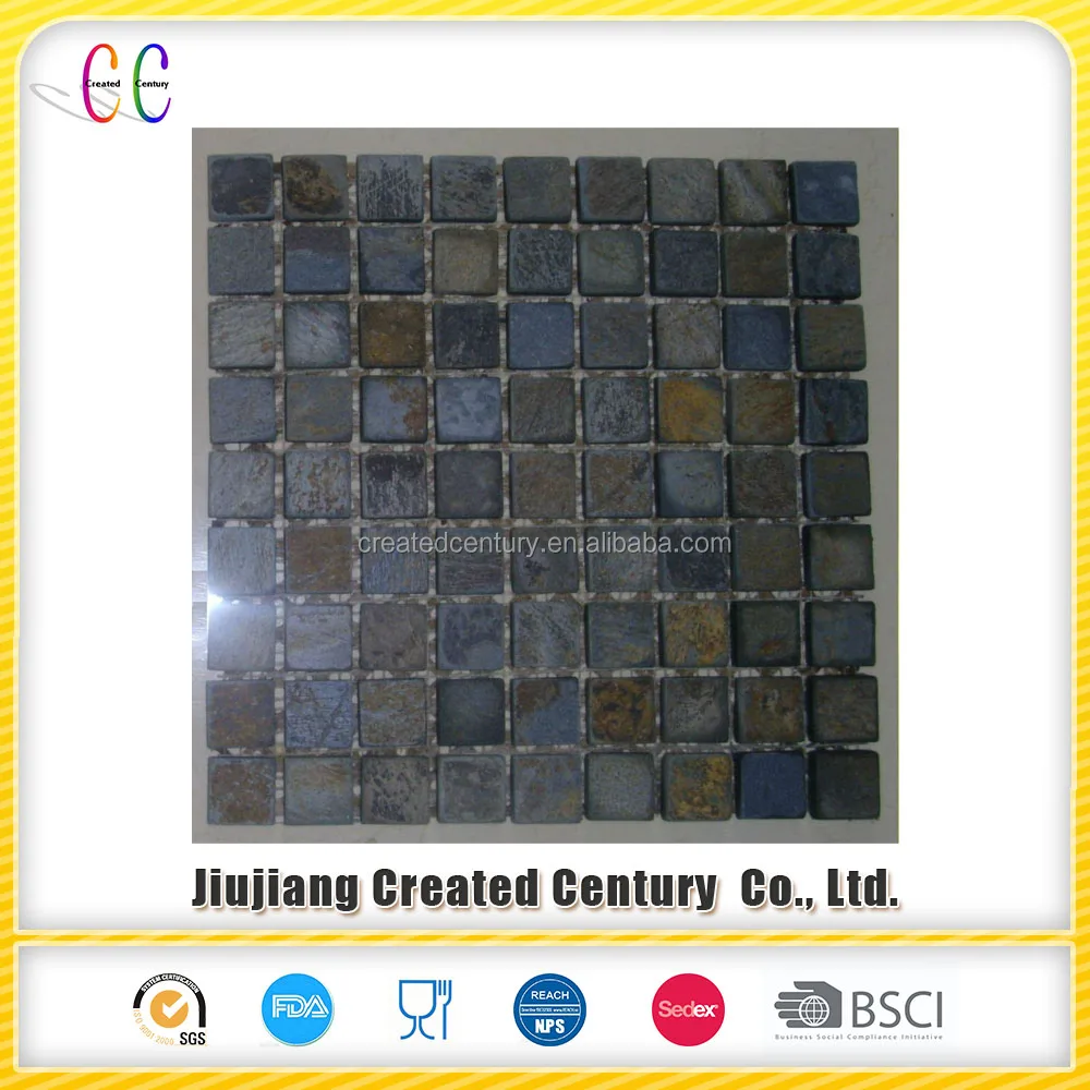 
Garden slate mesh paver slate mosaic 