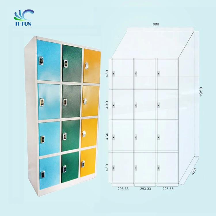 Knock Down Design Cold-roll Steel Locker Water Park Locker Keyless Smart RFID Locker