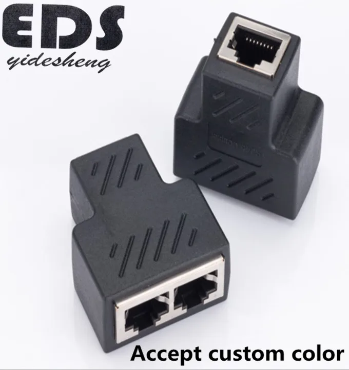 
1 to 2 Ways RJ45 interface Splitter Ethernet cable Socket Adapter 8P8C HUB 