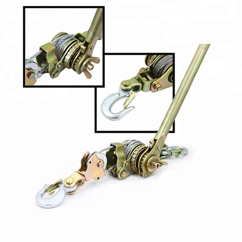 1 2 3 tone Ton Hand Wire Rope Ratchet hydraulic steel electrical Cable Puller 1000 2000 3000 kgs