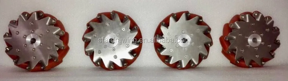 SS all direction industrial mecanum wheel 8 inch 203 mm stainless steel pu material
