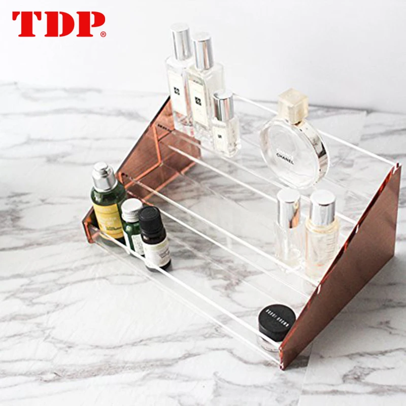 Factory Desktop 3 Tiers Acrylic  Perfume Bottle Holder Cosmetics Display Stand