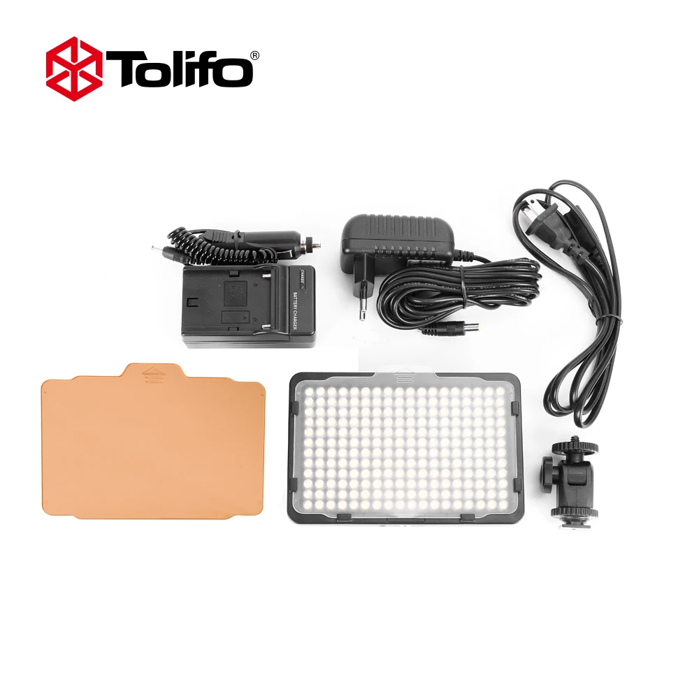 Tolifo Photo Studio 176 PCS Bulbs LED Ultra Bright Dimmable on Camera Video Light With Battery