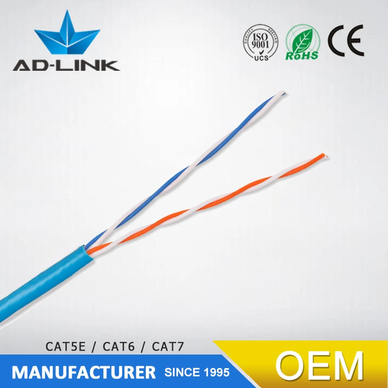 2-pair cat3 cable for telephone cheap price stranded solid CCA/BC china supplier